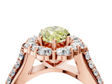 Rose gold Fancy Yellow Marquise  Halo Diamond Engagement Ring with Split Shank and Prong Setting_32