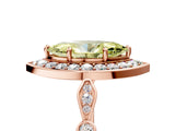 Rose gold Fancy Yellow Marquise  Halo Diamond Engagement Ring with Twisted Band and Four-Prong Setting 1