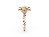 Rose gold Fancy Yellow Marquise  Halo Diamond Engagement Ring with Vintage-Inspired Band and Four-Prong Setting_5