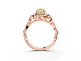 Rose gold Fancy Yellow Marquise  Halo Diamond Engagement Ring with Vintage-Inspired Band and Four-Prong Setting_6