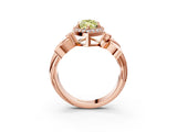 Rose gold Fancy Yellow Marquise  Halo Diamond Floral Band with Four-Prong Setting_38