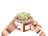 Rose gold Fancy Yellow Marquise  Halo Diamond Floral Band with Four-Prong Setting_39