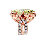 Rose gold Fancy Yellow Marquise  Halo Diamond Floral Split Shank Engagement Ring 1