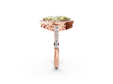 Rose gold Fancy Yellow Marquise  Halo Diamond Pavé Band Ring with Prong Setting_2