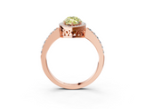 Rose gold Fancy Yellow Marquise  Halo Diamond Pavé Band Ring with Prong Setting_3