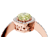 Rose gold Fancy Yellow Marquise  Halo Diamond Pavé Band Ring with Prong Setting_4