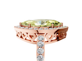 Rose gold Fancy Yellow Marquise  Halo Diamond Pavé Band Ring with Prong Setting_5