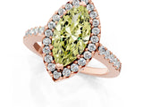 Rose gold Fancy Yellow Marquise  Halo Diamond Pavé Solitaire Ring_40