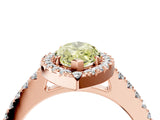 Rose gold Fancy Yellow Marquise  Halo Diamond Pavé Solitaire Ring_43