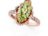 Rose gold Fancy Yellow Marquise  Halo Diamond Pave Band Ring with Four-Prong Setting_16