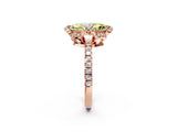 Rose gold Fancy Yellow Marquise  Halo Diamond Pave Band Ring with Four-Prong Setting_17