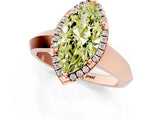Rose gold Fancy Yellow Marquise  Halo Diamond Ring with Cathedral Band and Four-Prong Setting_35