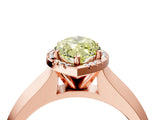 Rose gold Fancy Yellow Marquise  Halo Diamond Ring with Cathedral Band and Four-Prong Setting_38
