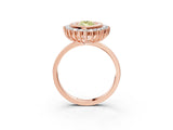 Rose gold Fancy Yellow Marquise  Halo Diamond Ring with Milgrain Edge and Round Prong Setting_50