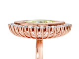 Rose gold Fancy Yellow Marquise  Halo Diamond Ring with Milgrain Edge and Round Prong Setting_52