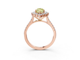 Rose gold Fancy Yellow Marquise  Halo Diamond Ring with Pavé Band and Prong Setting_19