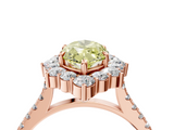 Rose gold Fancy Yellow Marquise  Halo Diamond Ring with Pavé Band and Prong Setting_20