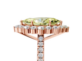 Rose gold Fancy Yellow Marquise  Halo Diamond Ring with Pavé Band and Prong Setting_21