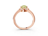 Rose gold Fancy Yellow Marquise  Halo Diamond Ring with Round Cluster Setting, Solitaire Band, and Four-Prong Setting_32