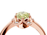 Rose gold Fancy Yellow Marquise  Halo Diamond Ring with Round Cluster Setting, Solitaire Band, and Four-Prong Setting_33