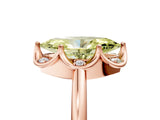 Rose gold Fancy Yellow Marquise  Halo Diamond Ring with Round Cluster Setting, Solitaire Band, and Four-Prong Setting_34