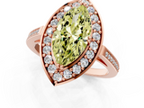 Rose gold Fancy Yellow Marquise  Halo Diamond Ring with Split Shank and Four-Prong Setting_1