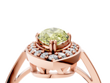 Rose gold Fancy Yellow Marquise  Halo Diamond Ring with Split Shank and Four-Prong Setting_4