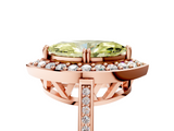 Rose gold Fancy Yellow Marquise  Halo Diamond Ring with Split Shank and Four-Prong Setting_5