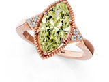 Rose gold Fancy Yellow Marquise  Halo Diamond Ring with Tapered Band and Four-Prong Setting_4