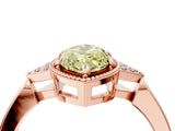 Rose gold Fancy Yellow Marquise  Halo Diamond Ring with Tapered Band and Four-Prong Setting_7