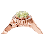 Rose gold Fancy Yellow Marquise  Halo Diamond Ring with Vintage Split Shank and Four-Prong Setting_4