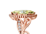 Rose gold Fancy Yellow Marquise  Halo Diamond Ring with Vintage Split Shank and Four-Prong Setting_5