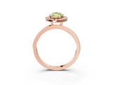 Rose gold Fancy Yellow Marquise  Halo Diamond Solitaire with Pavé Band and Four-Prong Setting_3