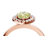 Rose gold Fancy Yellow Marquise  Halo Diamond Solitaire with Pavé Band and Four-Prong Setting_4