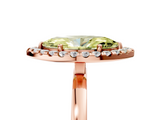 Rose gold Fancy Yellow Marquise  Halo Diamond Solitaire with Pavé Band and Four-Prong Setting_5