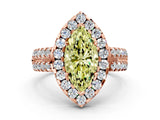 Rose gold Fancy Yellow Marquise  Halo Diamond Split Shank Engagement Ring with Prong Setting_27