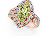 Rose gold Fancy Yellow Marquise  Halo Diamond Split Shank Engagement Ring with Prong Setting_28