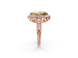 Rose gold Fancy Yellow Marquise  Halo Diamond Split Shank Ring with Milgrain Detail_31