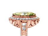 Rose gold Fancy Yellow Marquise  Halo Diamond Split Shank Ring with Milgrain Detail_34