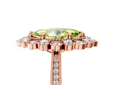 Rose gold Fancy Yellow Marquise  Halo Milgrain Pave Diamond Ring with Four-Prong Setting 5