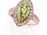 Rose gold Fancy Yellow Marquise  Halo Pavé Diamond Engagement Ring with Bezel Setting_1