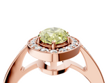 Rose gold Fancy Yellow Marquise  Halo Pavé Diamond Engagement Ring with Bezel Setting_4