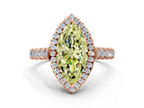 Rose gold Fancy Yellow Marquise  Halo Pavé Diamond Engagement Ring with Four-Prong Setting_26