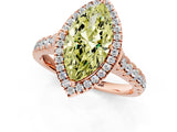 Rose gold Fancy Yellow Marquise  Halo Pavé Diamond Engagement Ring with Four-Prong Setting_27