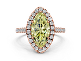 Rose gold Fancy Yellow Marquise  Halo Pavé Diamond Engagement Ring with Four-Prong Setting_3