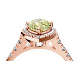 Rose gold Fancy Yellow Marquise  Halo Pavé Diamond Engagement Ring with Four-Prong Setting_30