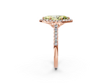 Rose gold Fancy Yellow Marquise  Halo Pavé Diamond Engagement Ring with Four-Prong Setting_5
