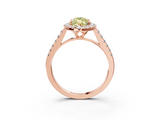 Rose gold Fancy Yellow Marquise  Halo Pavé Diamond Engagement Ring with Four-Prong Setting_6