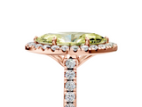 Rose gold Fancy Yellow Marquise  Halo Pavé Diamond Engagement Ring with Four-Prong Setting_8