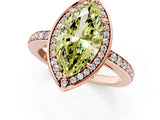 Rose gold Fancy Yellow Marquise  Halo Pave Band Solitaire Ring with Prong Setting_30